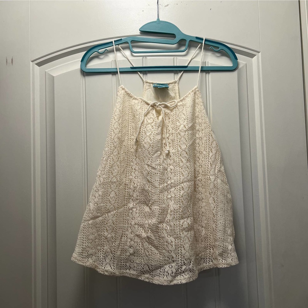 C & C California Women’s All Over Lace Cotton Blend Swing Tank Top Size M Cream